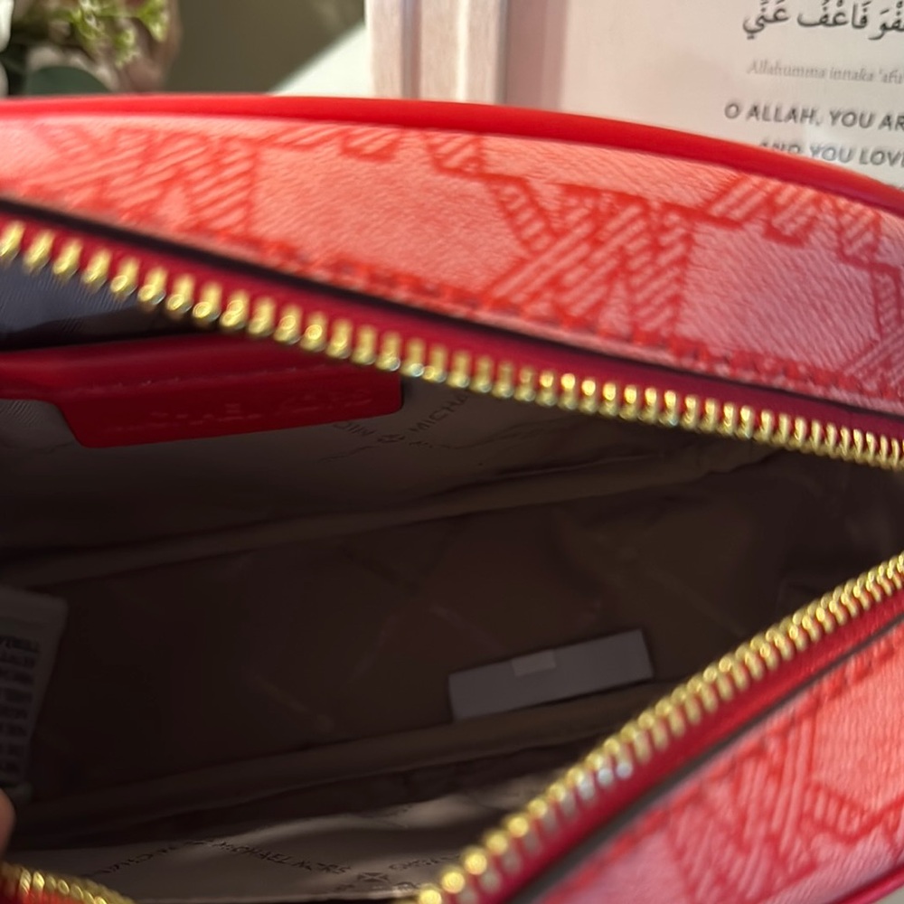 Michael Kors Red and White Stripe Crossbody - Picture 3 of 8